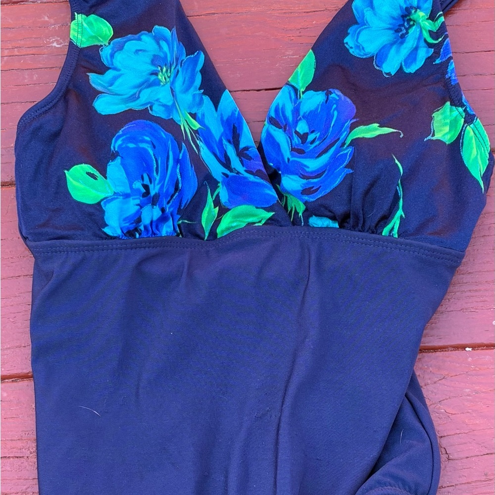 Longitude Women’s Blue Size 10 One Piece Bathing Suit - Picture 2 of 10